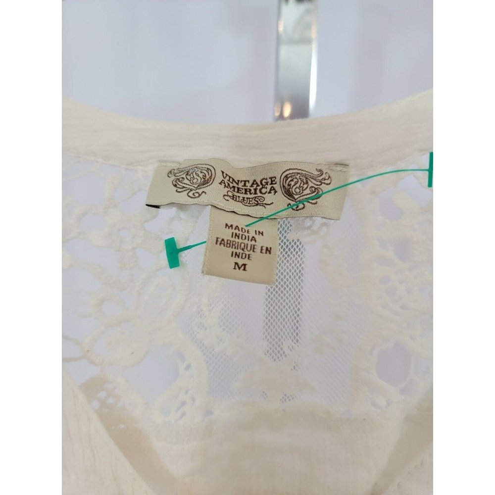 Vintage America Embroidered Cotton Blouse Size M - Picture 4 of 5